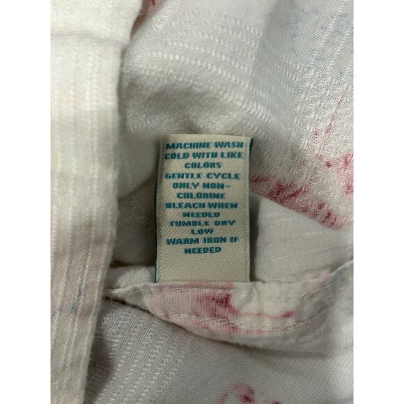 Caribbean Mens Flamingo Print Button-Up LInen Blend Shirt XXL White Pink - Picture 7 of 8